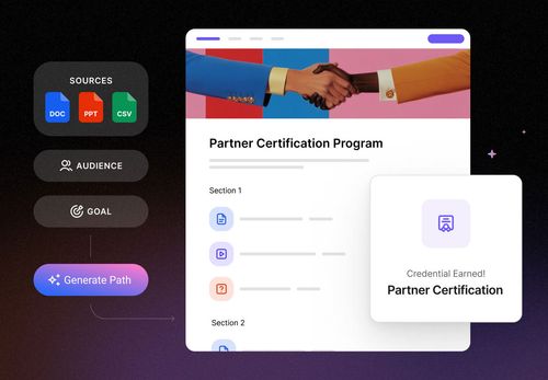 UI example of the Intellum Platform and it's AI powered Creator Agent