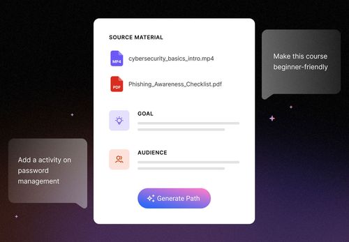 UI example of the Intellum Platform and it's AI powered Creator Agent