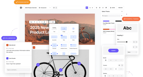 UI examples of the Intellum Evolve authoring tool