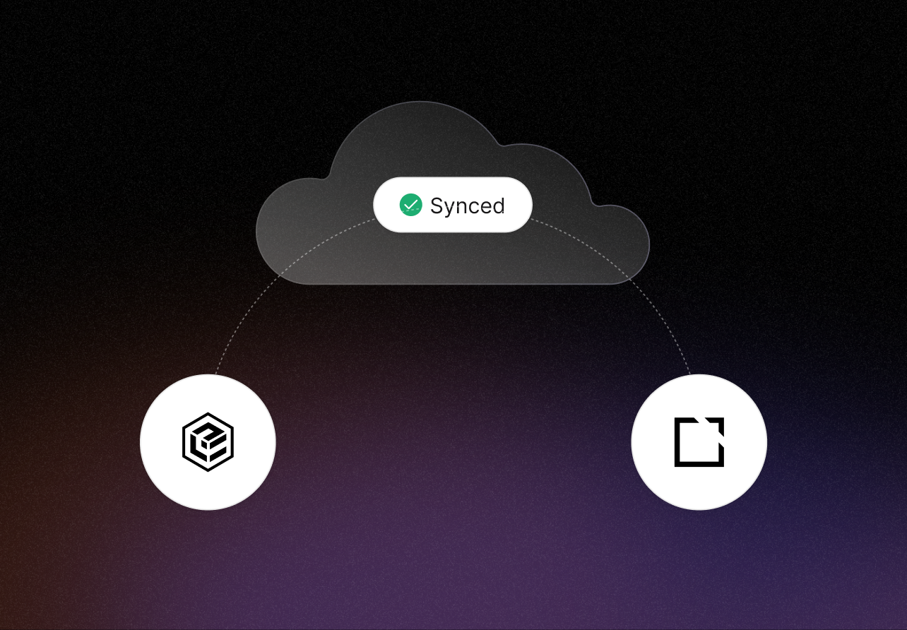 Graphic illustrating the connection between the Evolve authoring tool and the Intellum LMS, syncing data using Cloud Sync