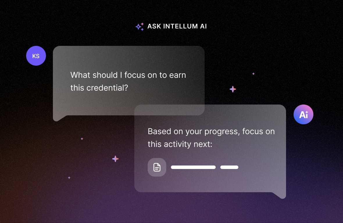 UI example of the Intellum Platform and it's AI powered capabilities
