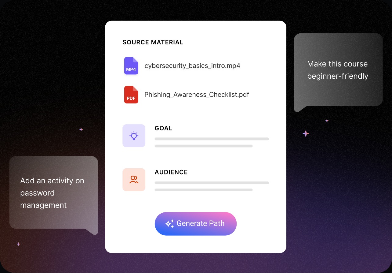 UI example of the Intellum Platform and it's AI powered Creator Agent