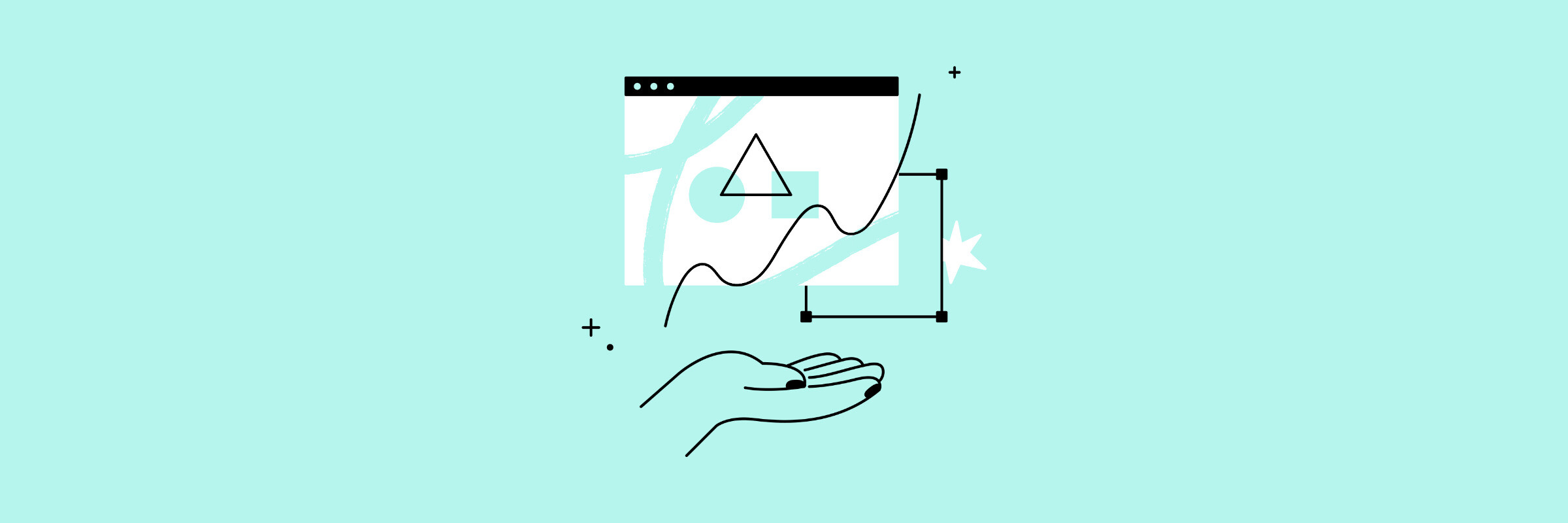 L&D in White illustration in White on teal background