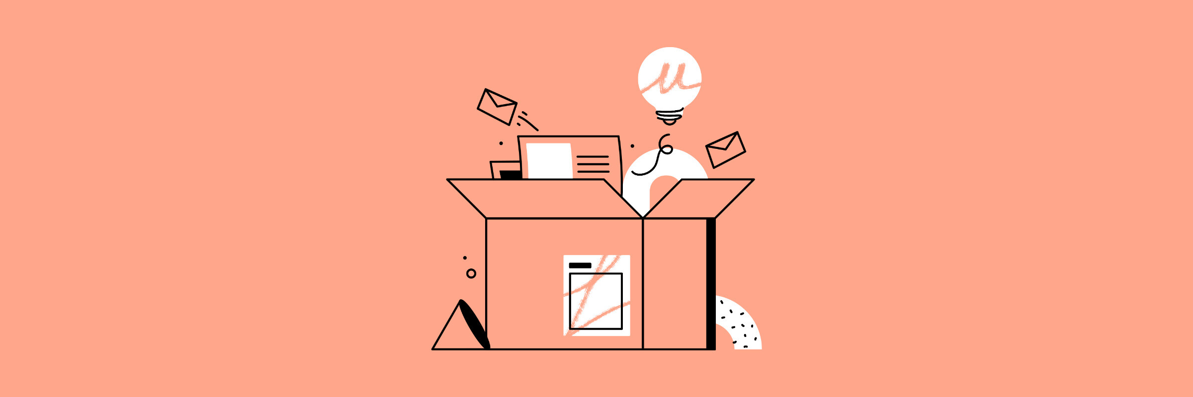 learning strategy illustration on red background