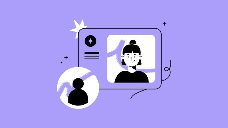illustration of people on purple background