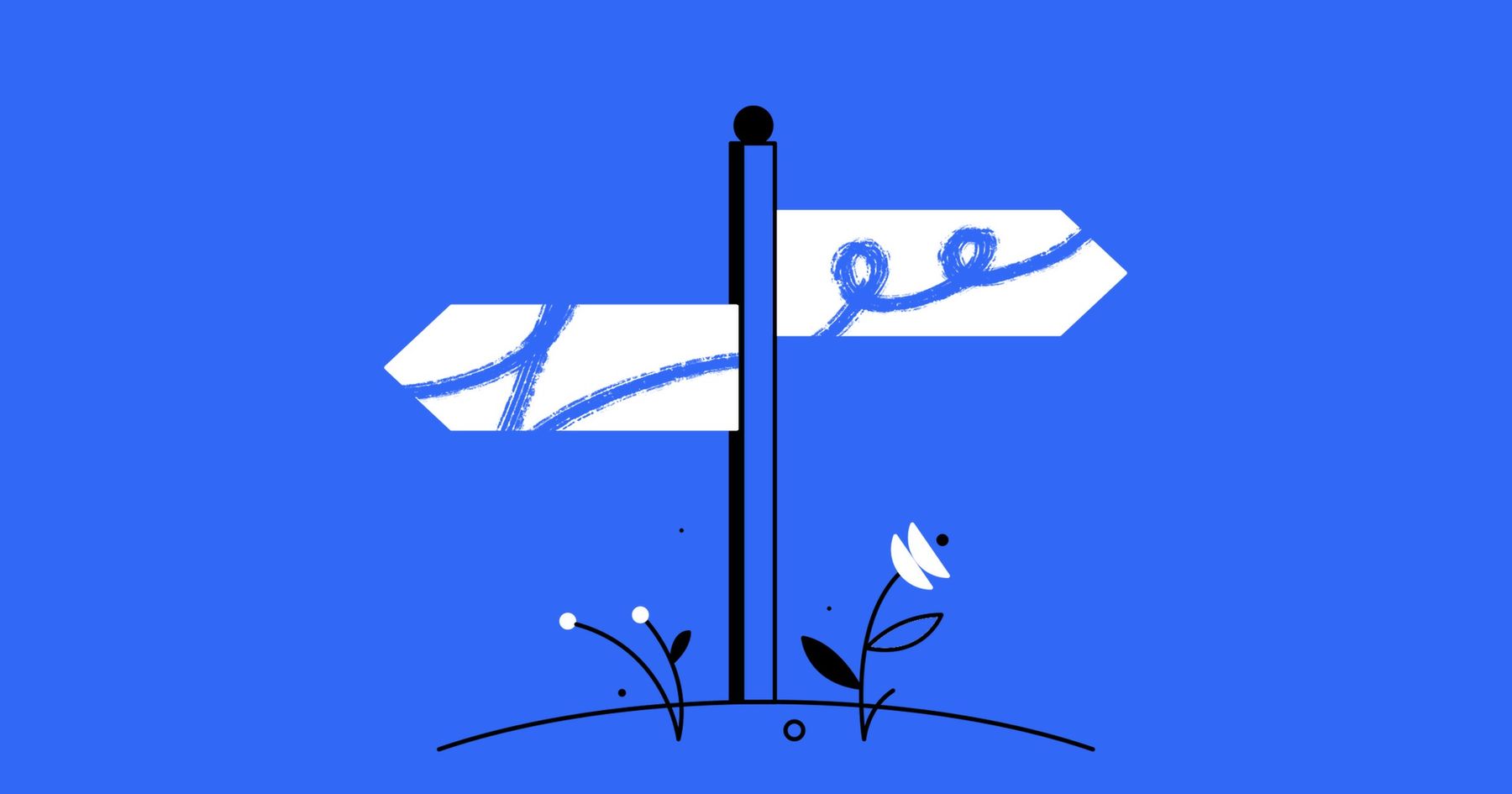Illustration of a signpost pointing two directions, from the LMS Migration Checklist