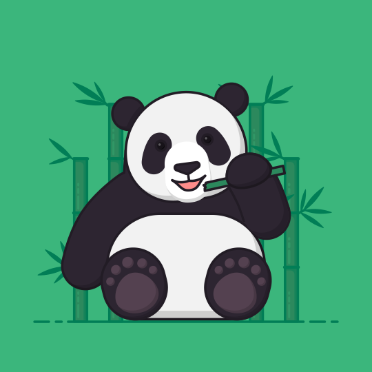 panda eating bamboo animation