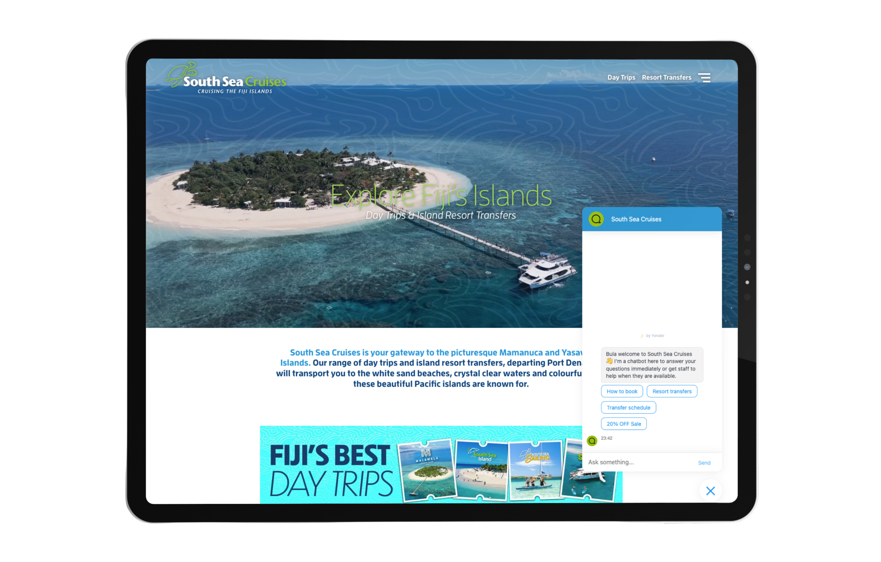 Yonder x Customlinc integration showing chatbot and voice agent