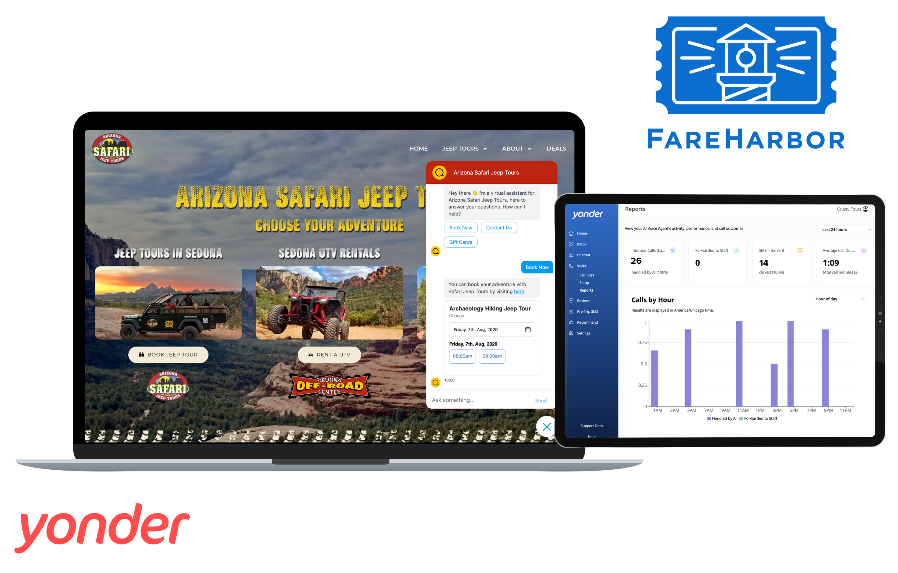 Yonder x FareHarbor dashboard screenshot