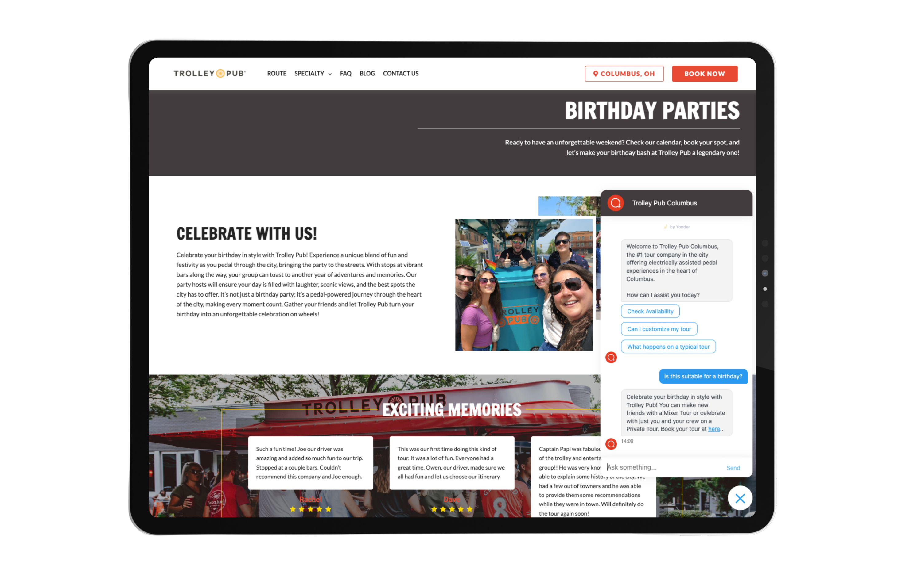 Yonder x Customlinc integration showing chatbot and voice agent