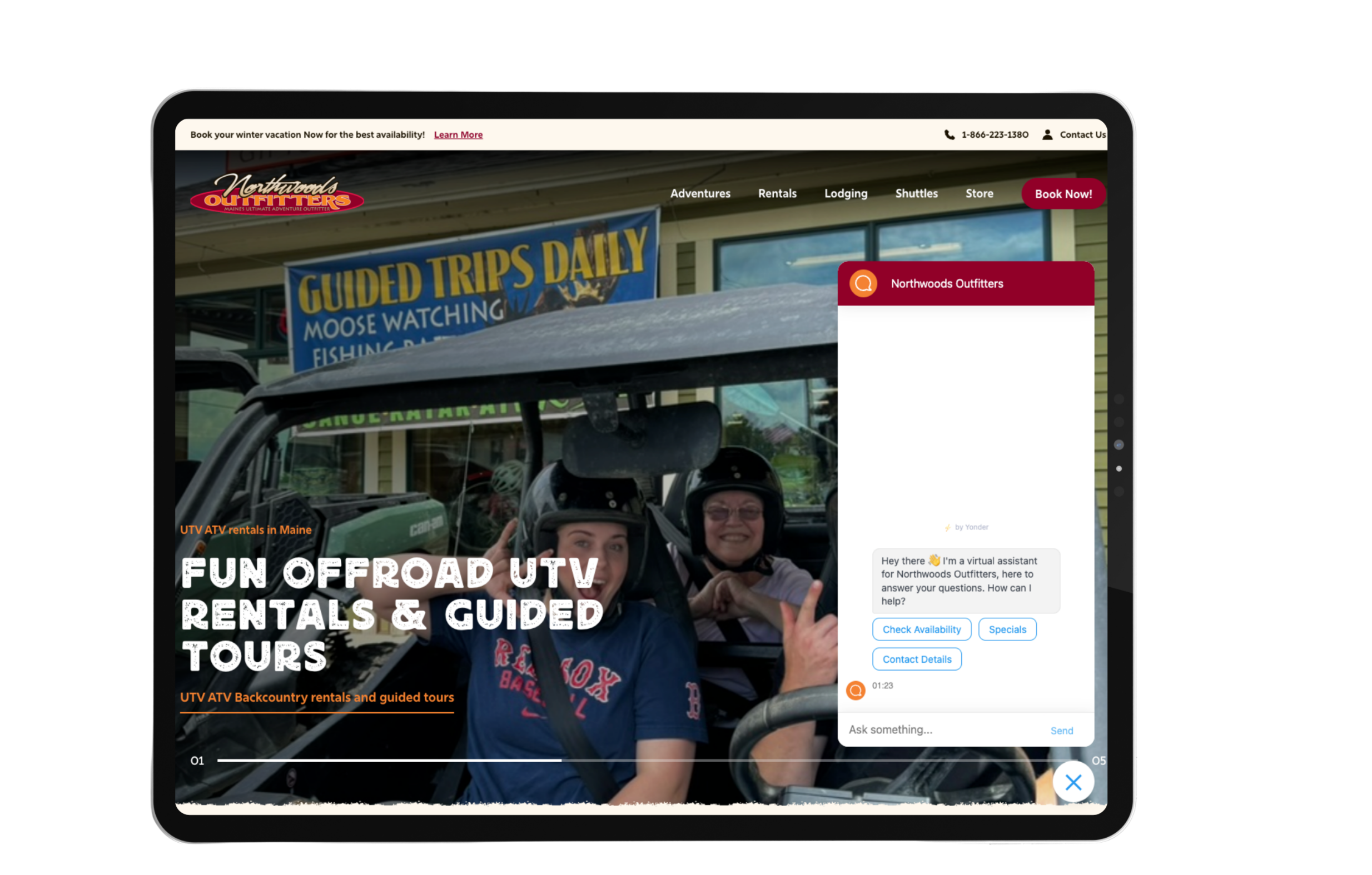 Yonder x Customlinc integration showing chatbot and voice agent