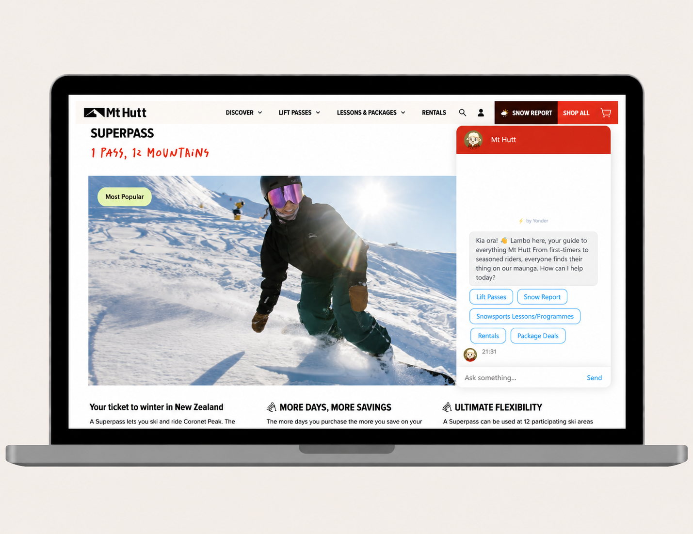 Yonder AI dashboard for snowmobile and winter sports operators
