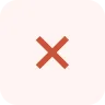 Rotes X-Symbol auf hellrosa Hintergrund.