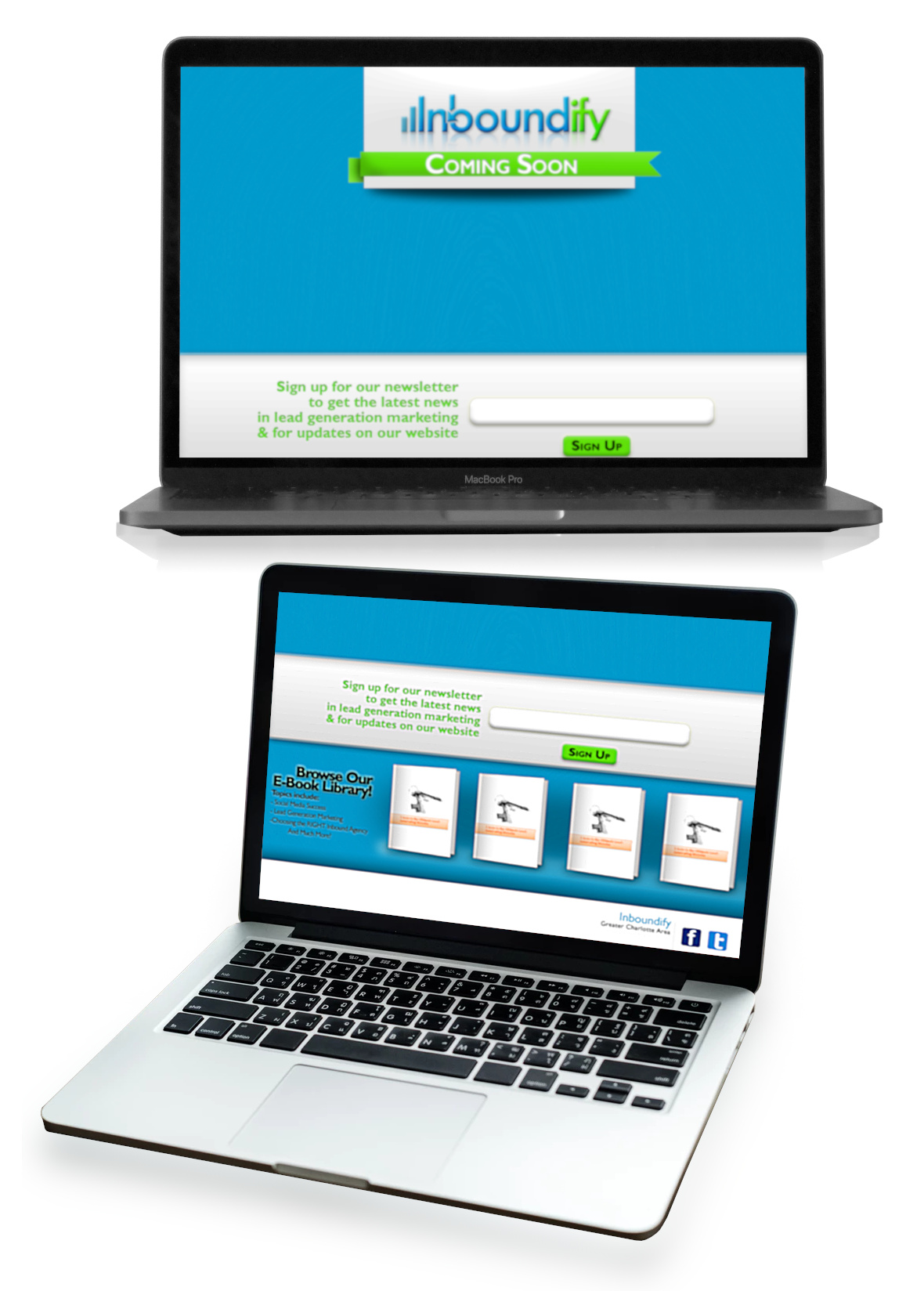 Designed new landing page