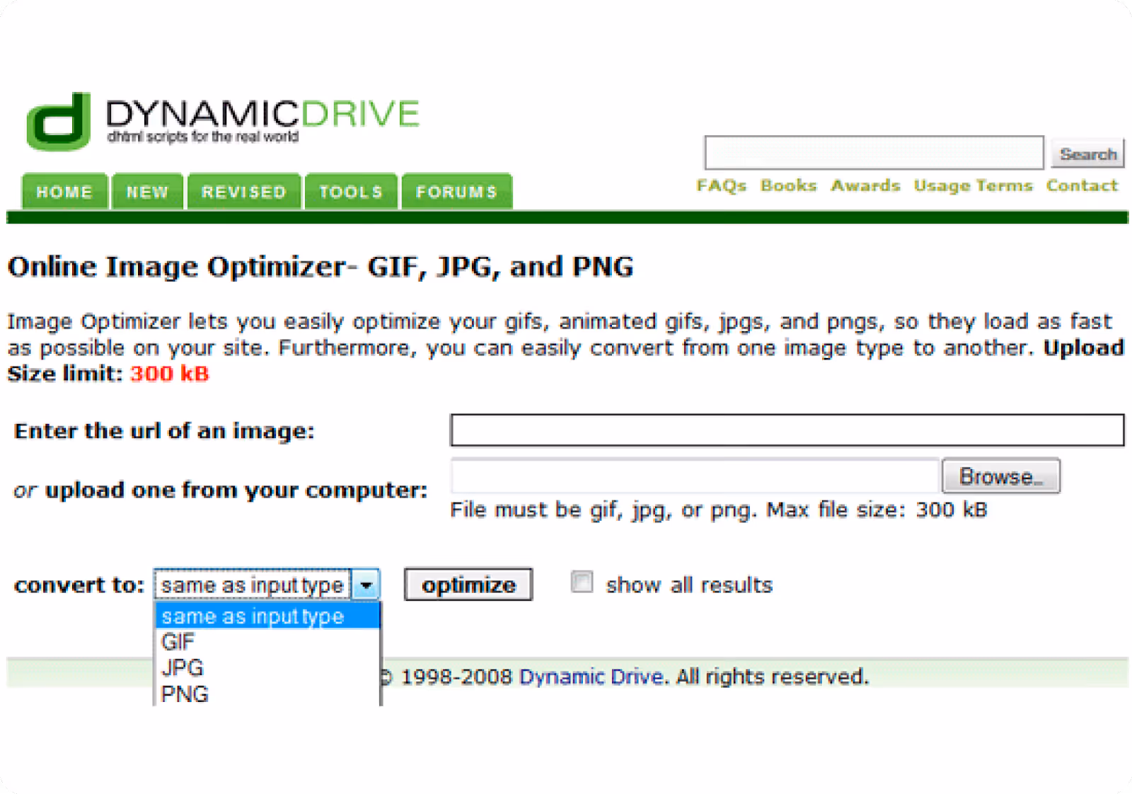 Giam dung luong anh bang Dynamic Drive Optimizer