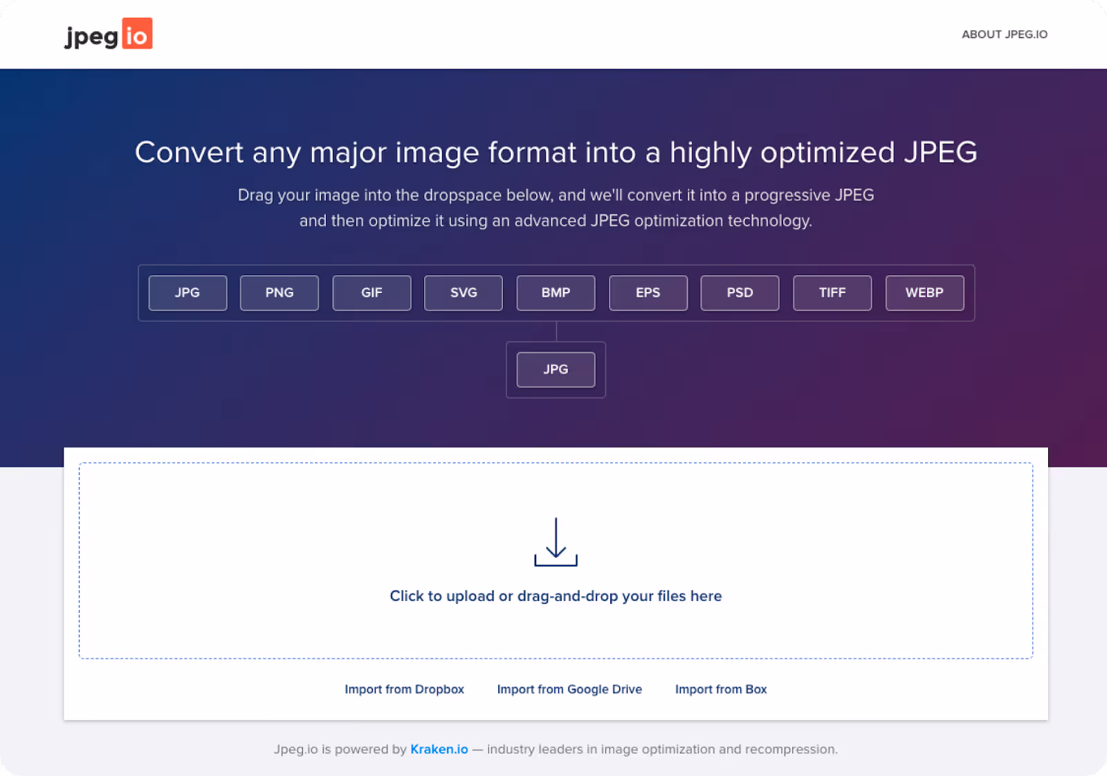 Nén hình jpg bằng JPEG.io