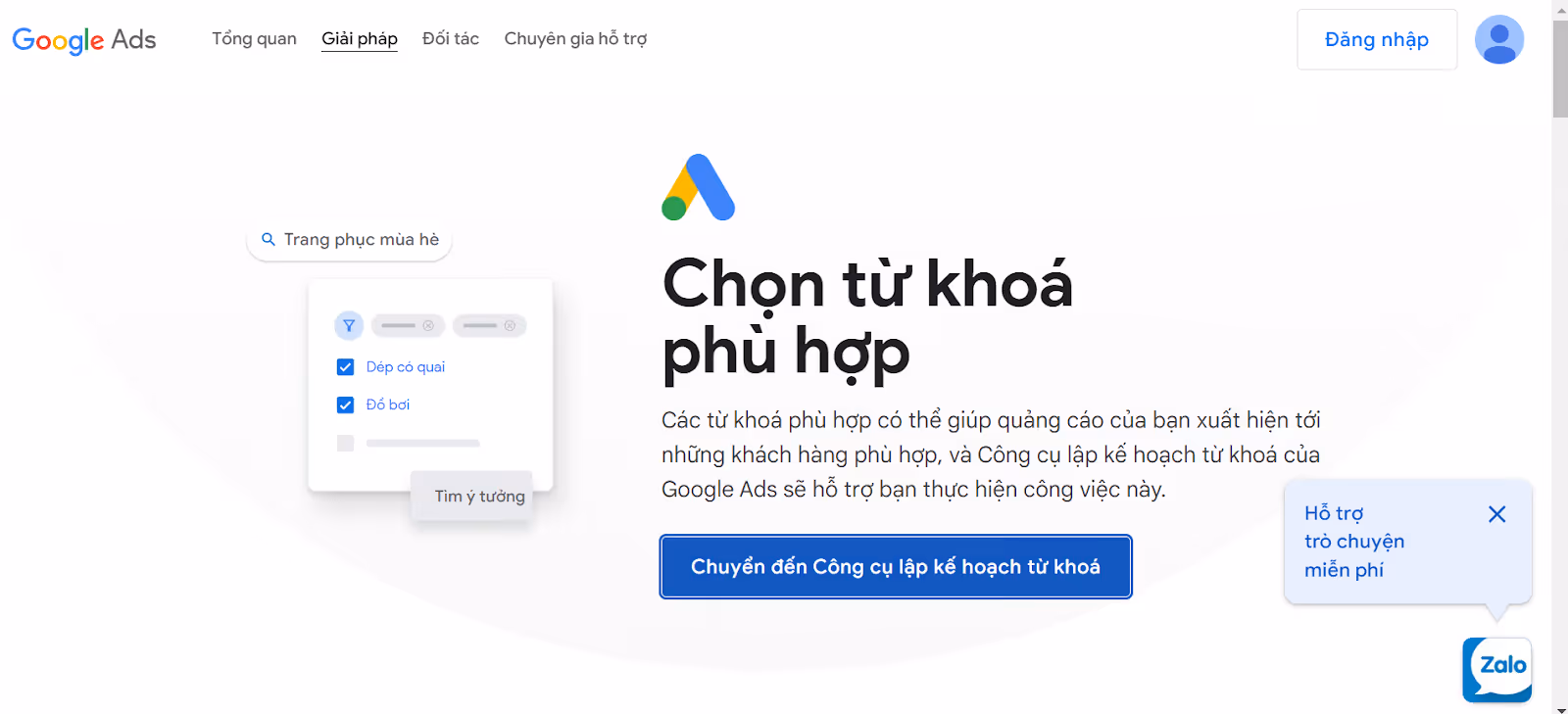 Giao diện của Google Keyword Planner