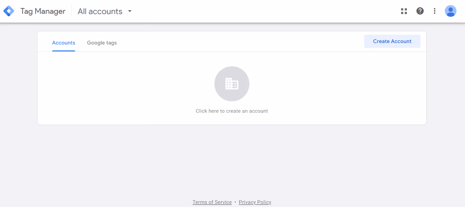 Giao diện Google Tag Manager