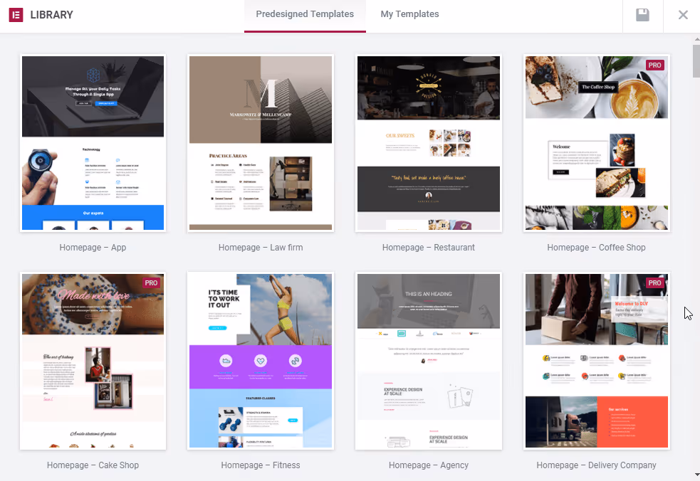 Chọn hoặc tạo template giao diện