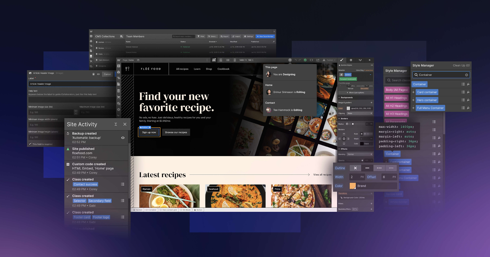 webflow là gì - Webflow cho phép người dùng kéo-thả trực quan, chuẩn pixel