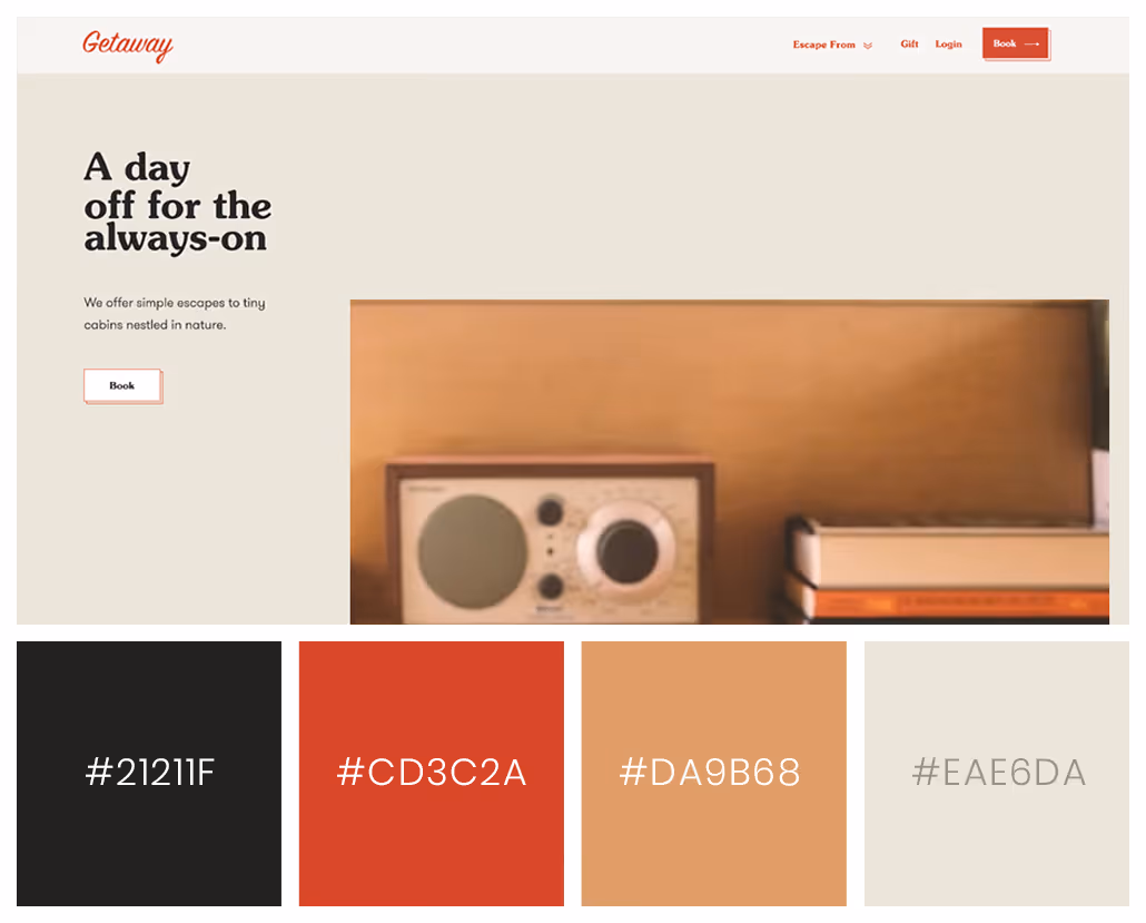 thiết kế web màu Retro