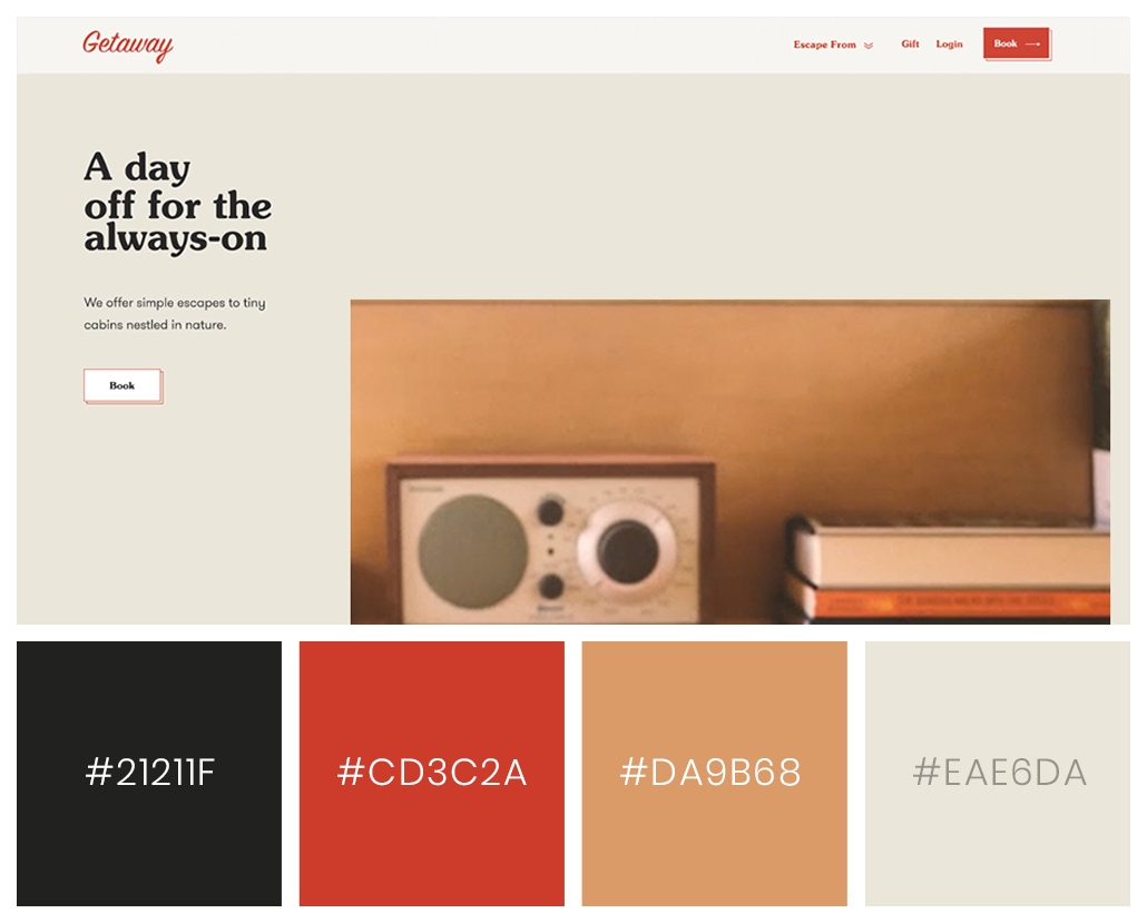 thiết kế web màu Retro
