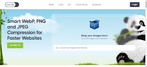 Sử dụng các công cụ như TinyPNG giúp nén các hình ảnh tốt hơn