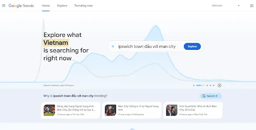 Truy cập Google Trends và thiết lập thông số ban đầu