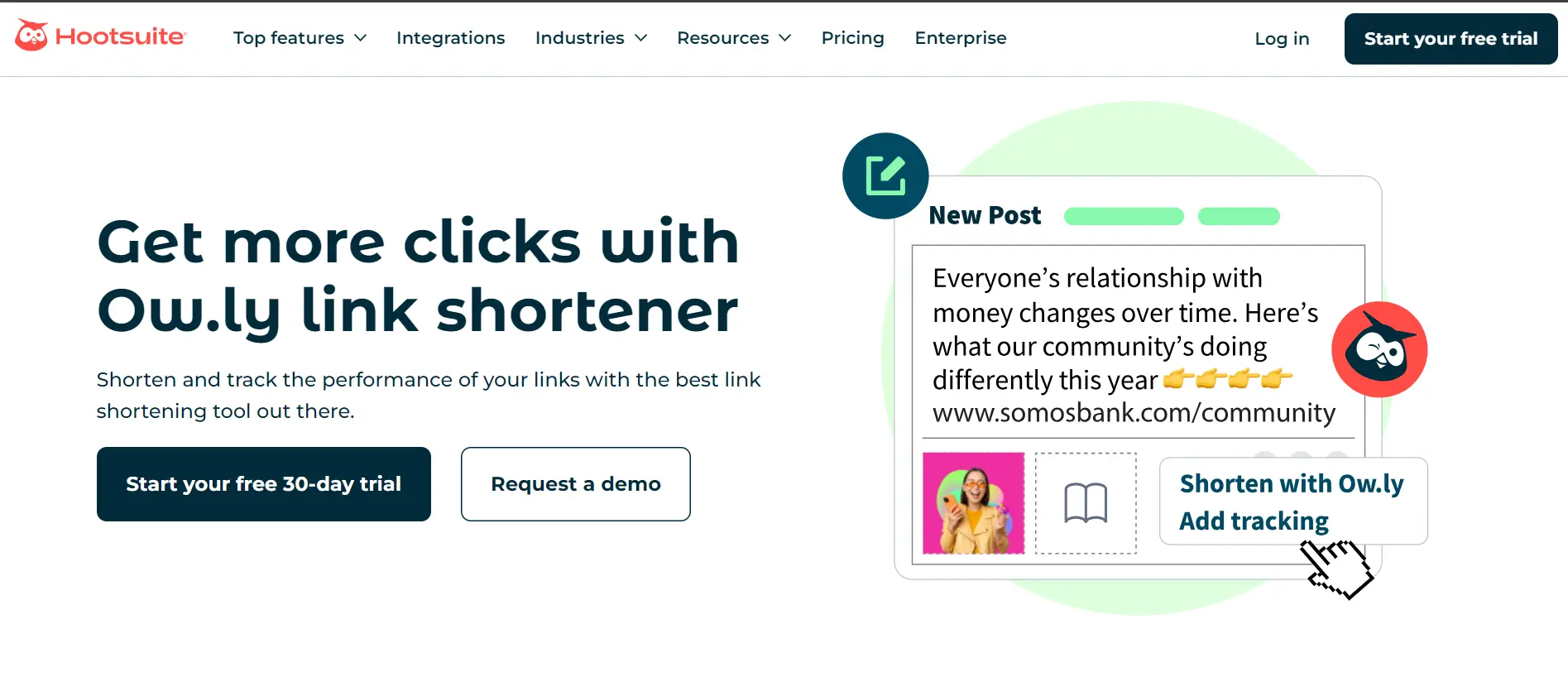 Website rút gọn link với tài khoản Hootsuite