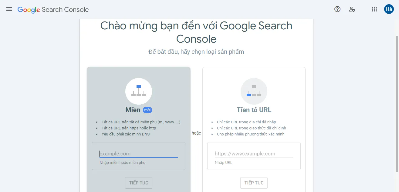 Xác minh quyền sở hữu website để tiếp tục sử dụng GSC