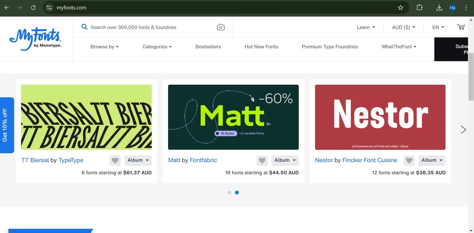 MyFonts là một trong những thư viện font lớn nhất hiện nay