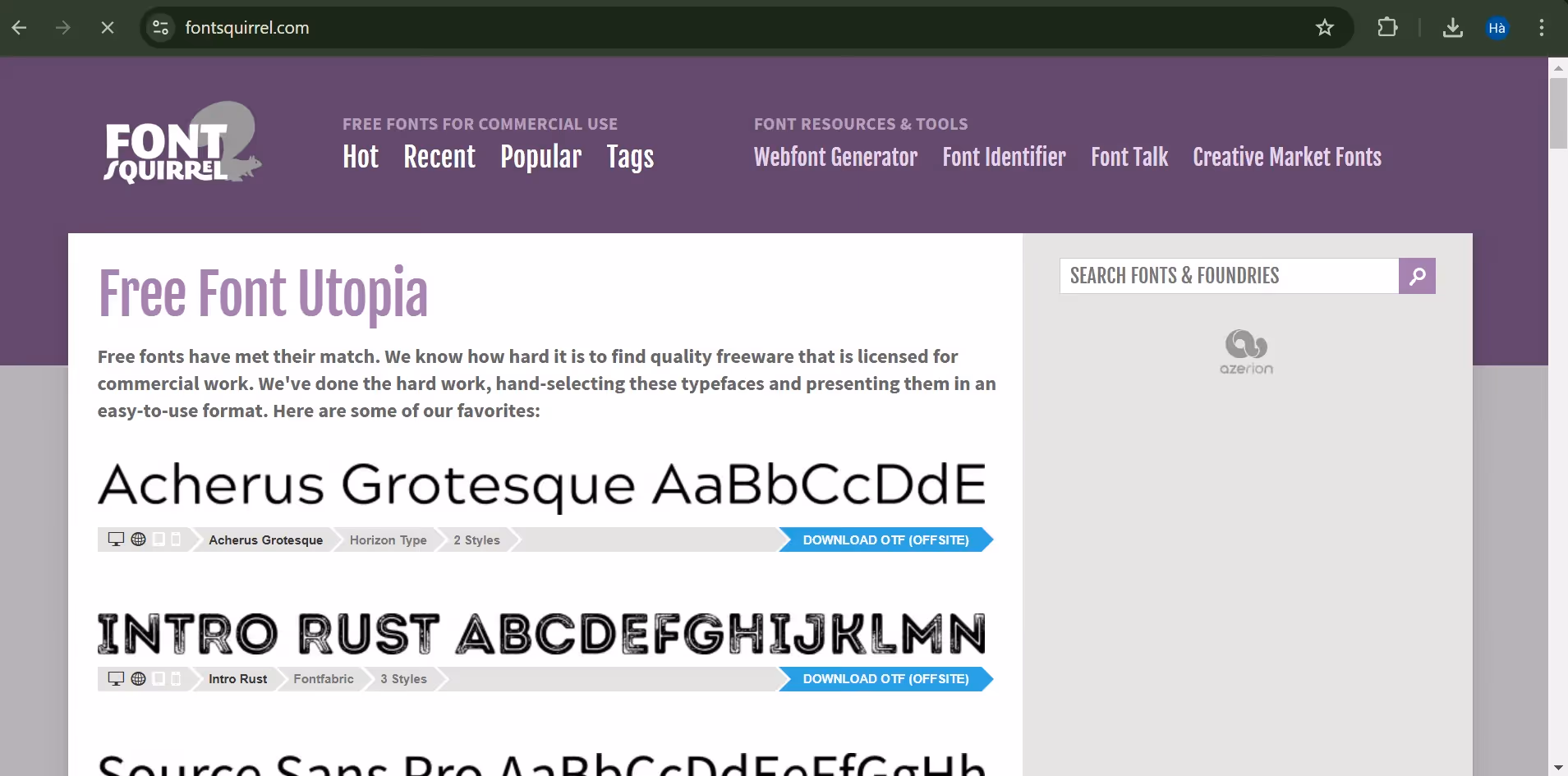 FontSquirrel là một công cụ tìm font chữ bằng hình ảnh miễn phí
