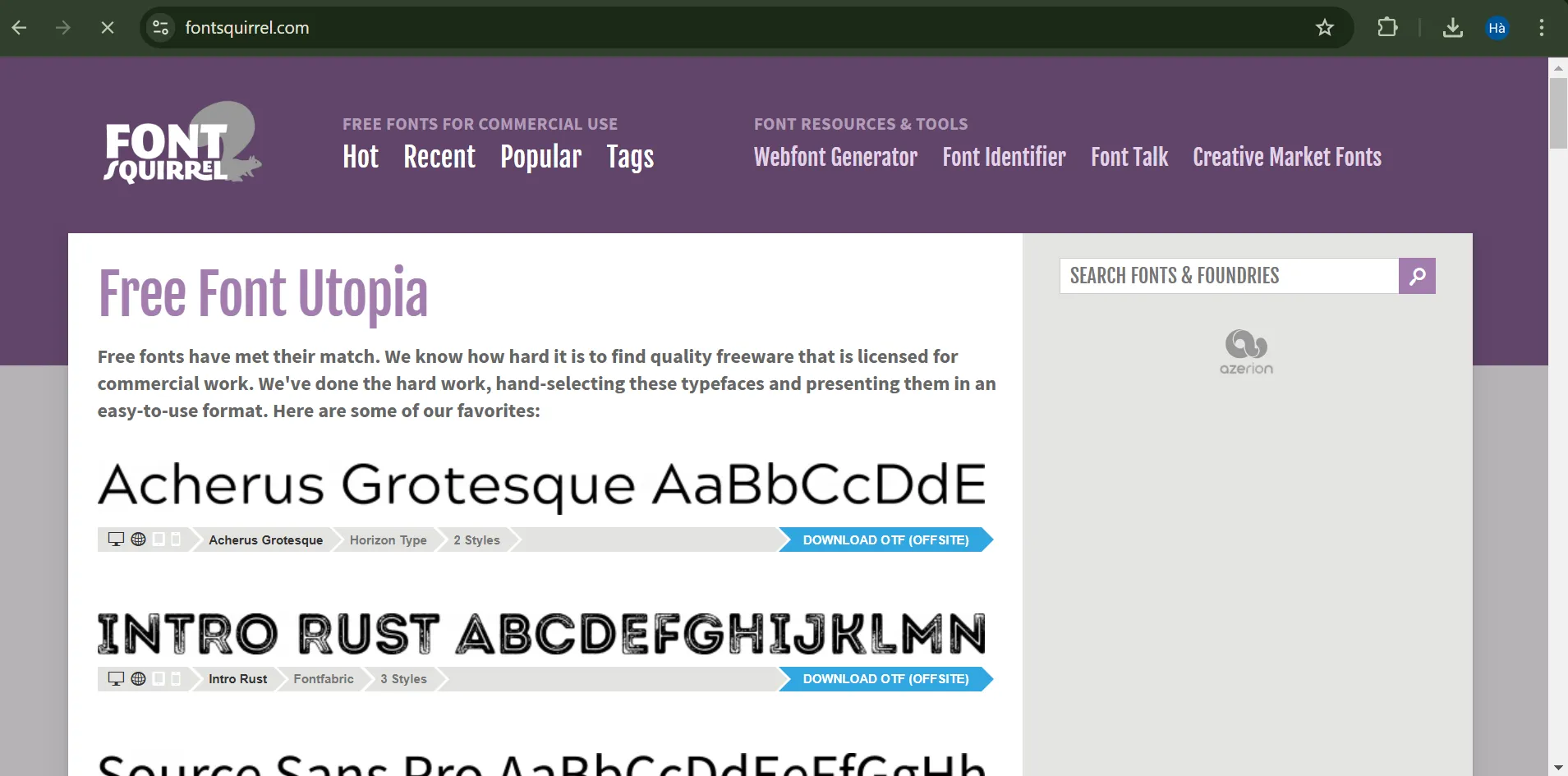 FontSquirrel là một công cụ tìm font chữ bằng hình ảnh miễn phí