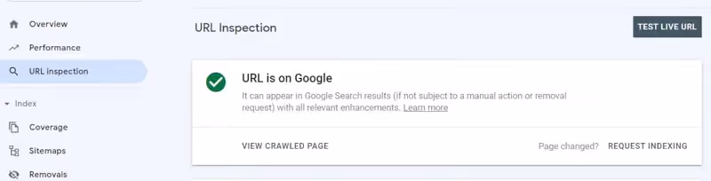 Kiểm tra bằng Google Search Console