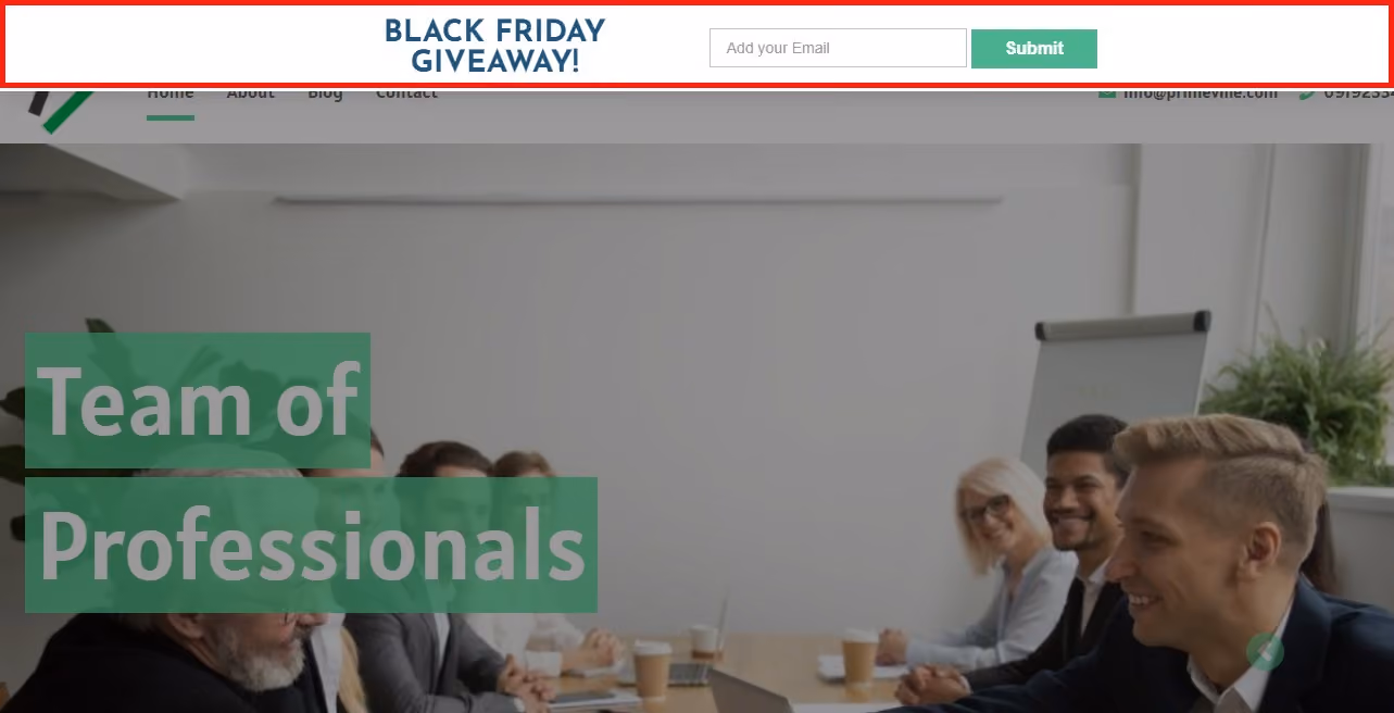 Floating Bar Pop-up là một thanh nhỏ nằm ở trên cùng hoặc dưới cùng của trang web