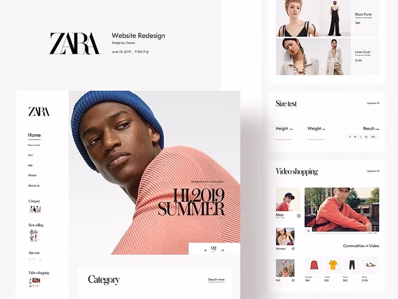 ZARA – Giao diện tối giản, hình ảnh chất lượng cao