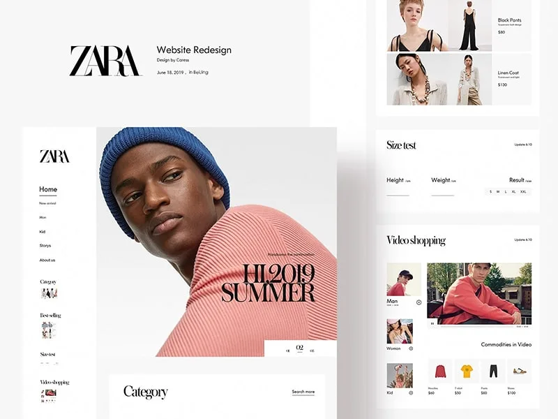 ZARA – Giao diện tối giản, hình ảnh chất lượng cao