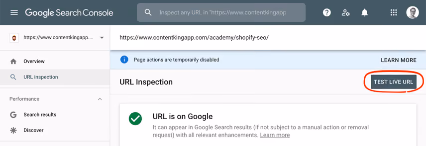 Công cụ kiểm tra URL (URL Inspection Tool)
