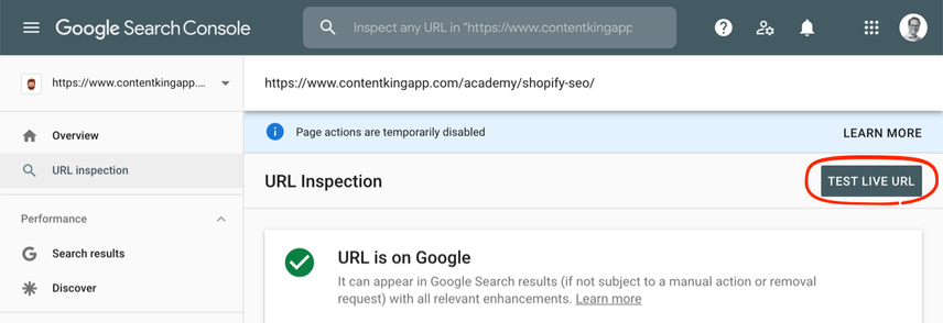 Công cụ kiểm tra URL (URL Inspection Tool)