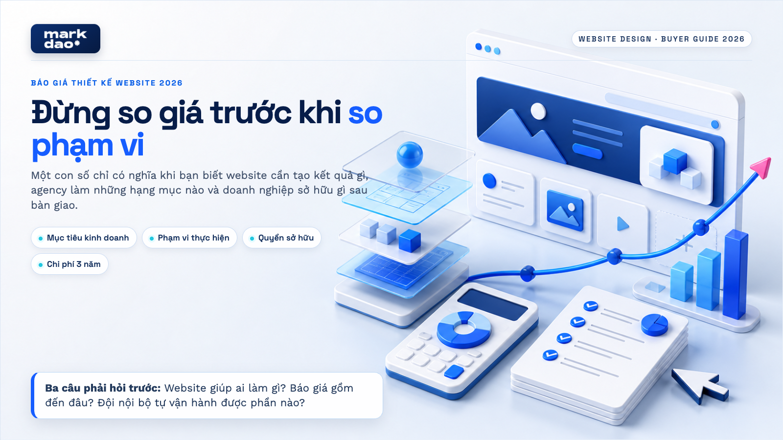 Báo giá thiết kế website 2026: Chi phí thật, hạng mục và cách chọn gói