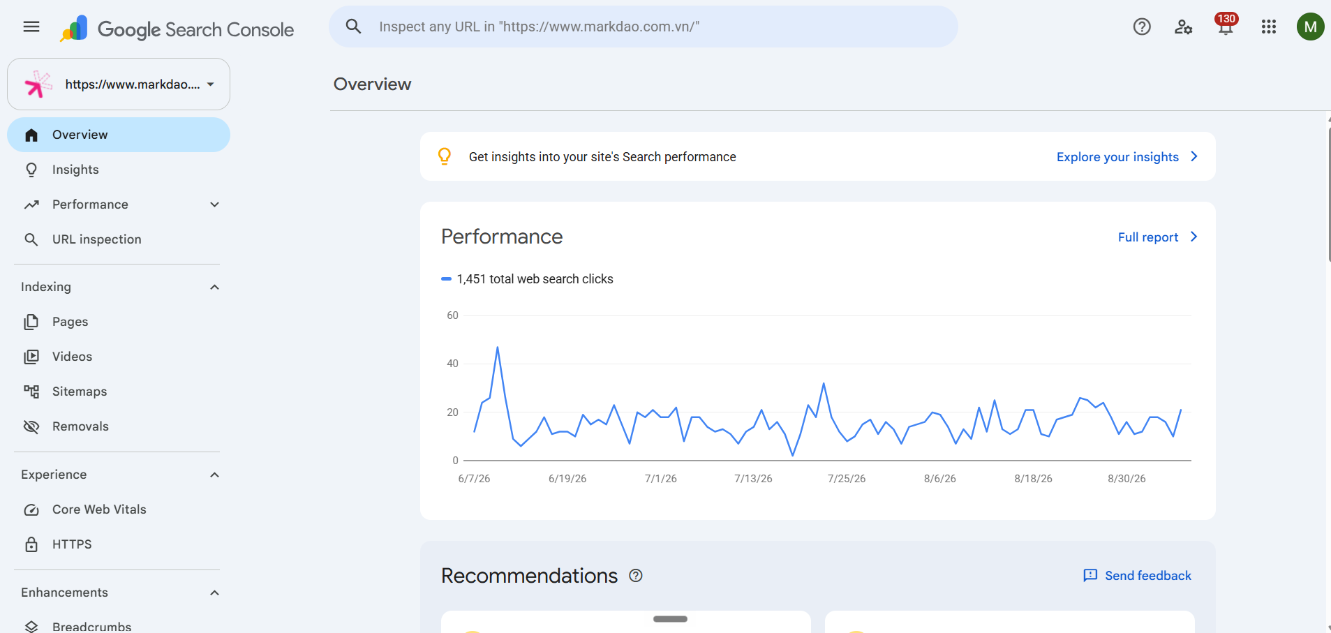 Check traffic bằng Google Search Console