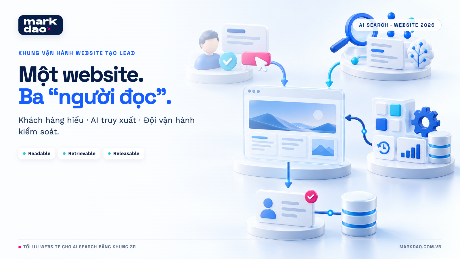 Tối ưu website cho AI Search 2026: Thiết kế cho khách hàng, AI và đội vận hành
