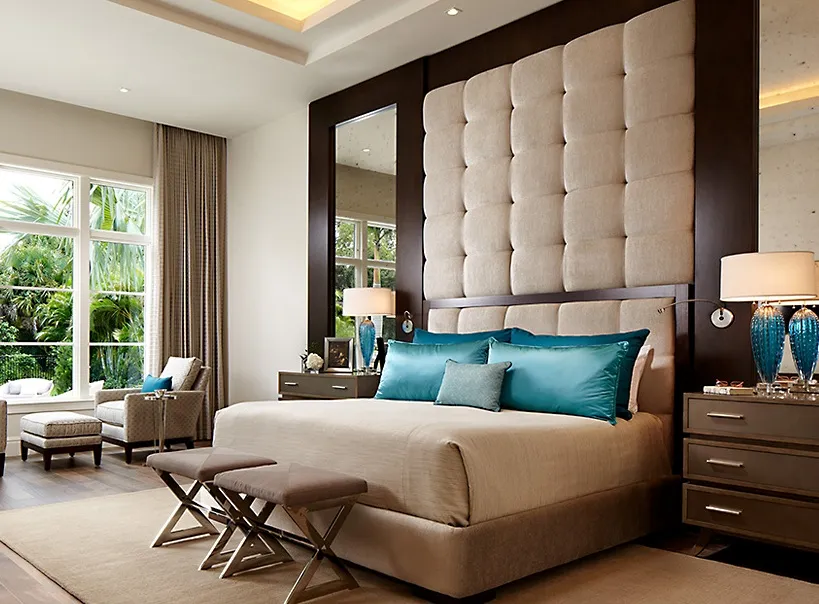 Custom upholstered headboard by Manilla Upholstery