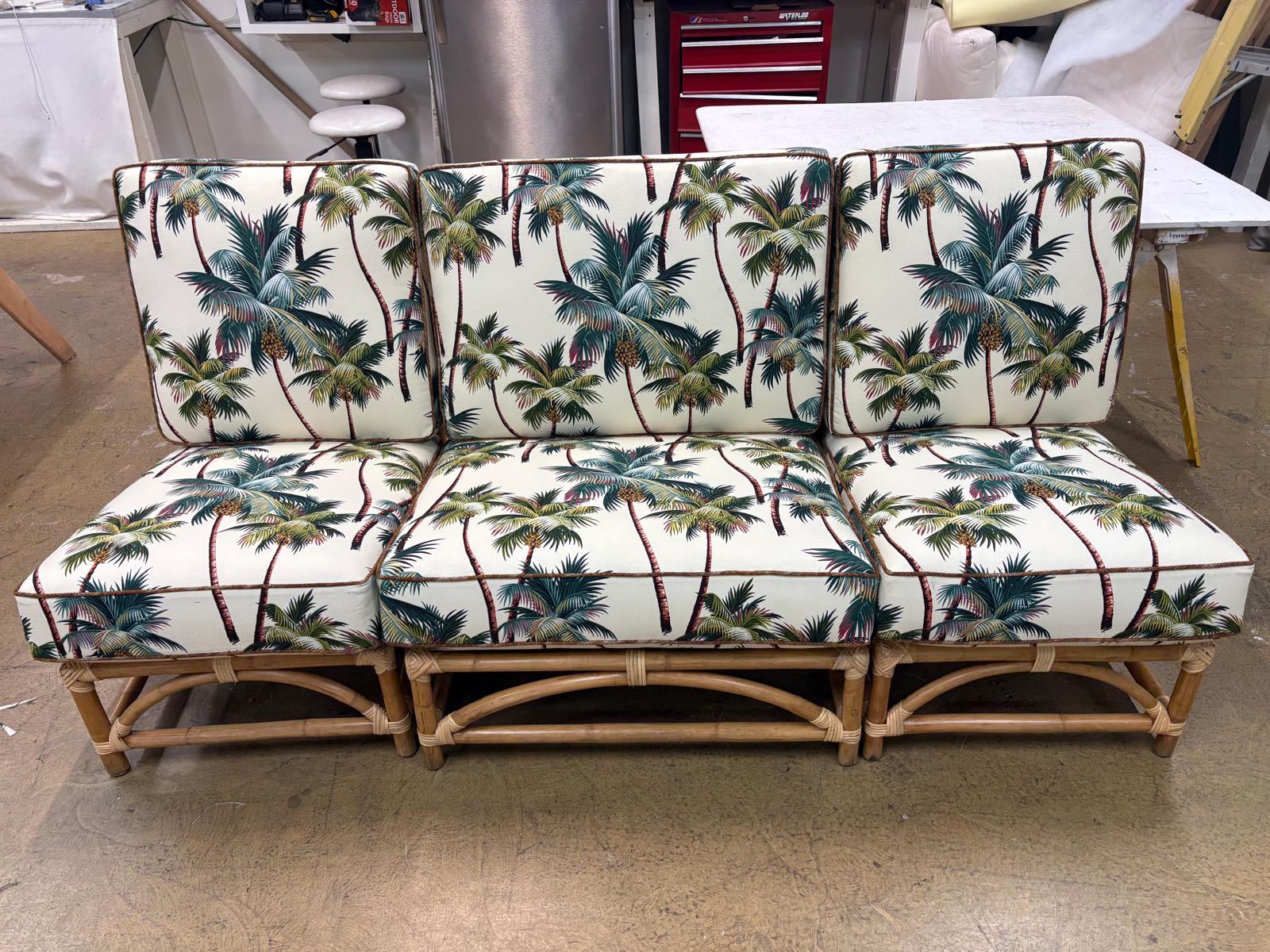 Custom rebuilt sofa cushions by Manilla Upholstery