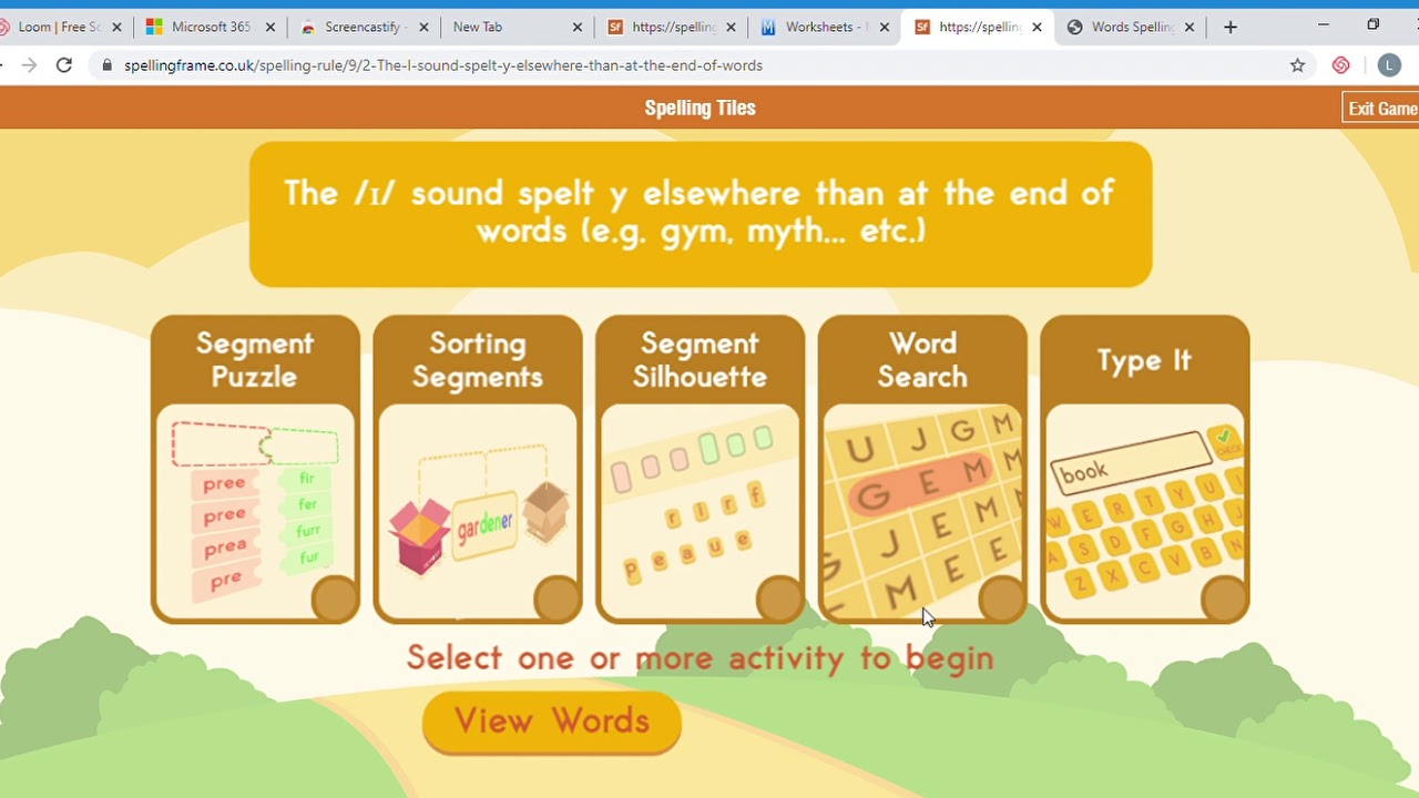 Digraphs and trigraphs in Spellingframe