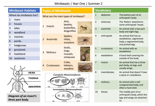 A one page knowledge organiser