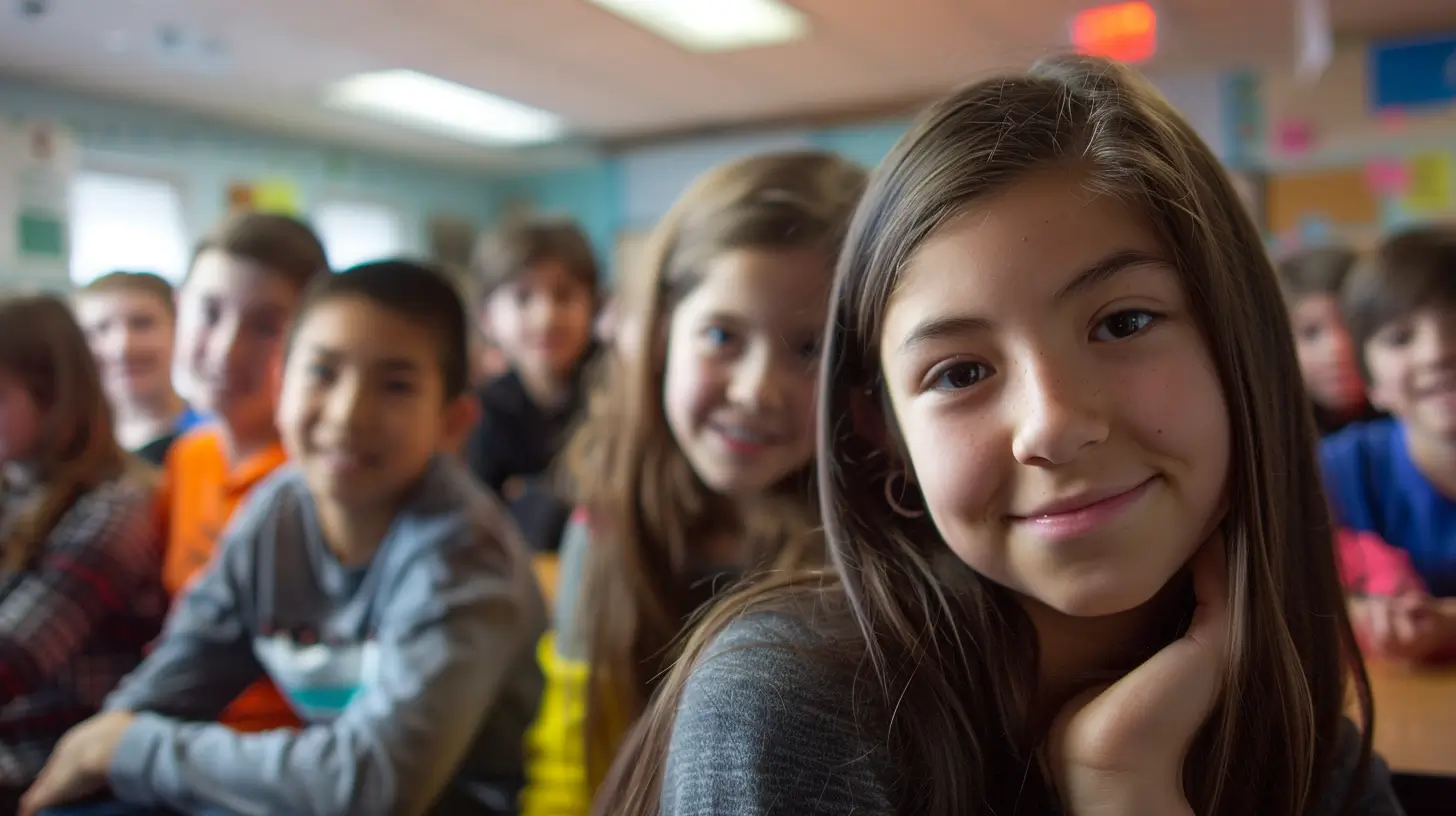 A young girl with a smile on her face.