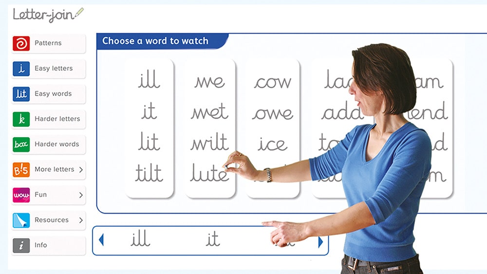 Letter-join cursive handwriting instruction