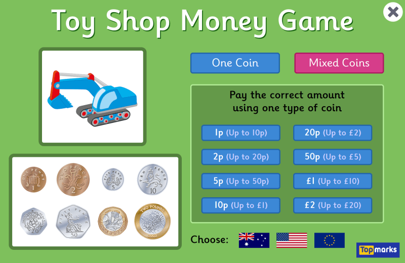 Topmarks money game