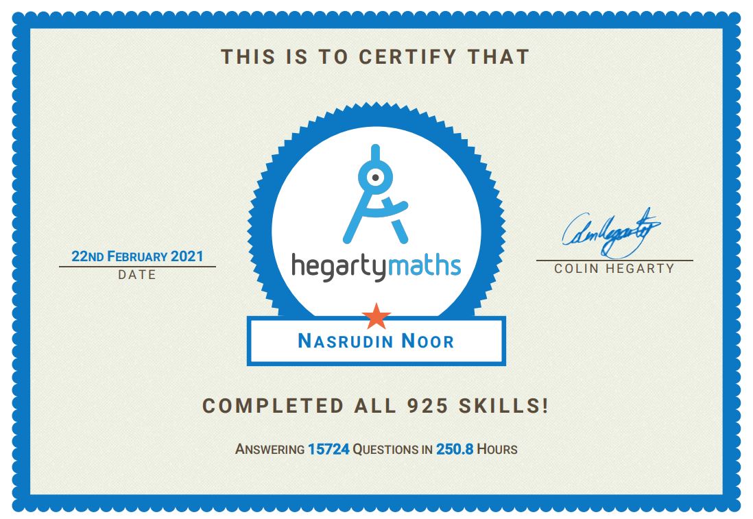 Hegarty Maths Certification